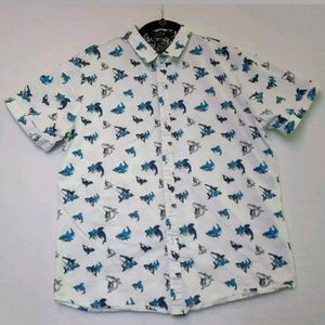 SSLR Mens Collection Button Down Shark Print